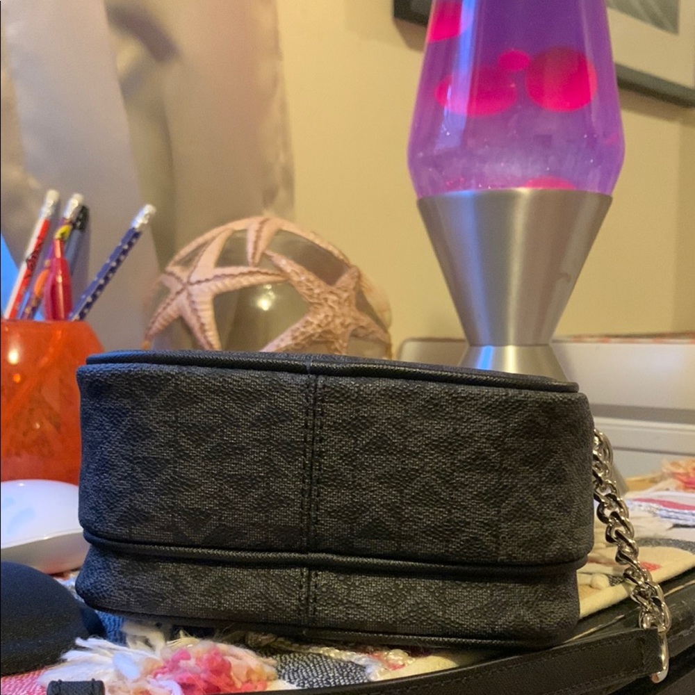 Michael Kors Black Logo Crossbody Bag with Silver Hardware - Picture 4 of 7